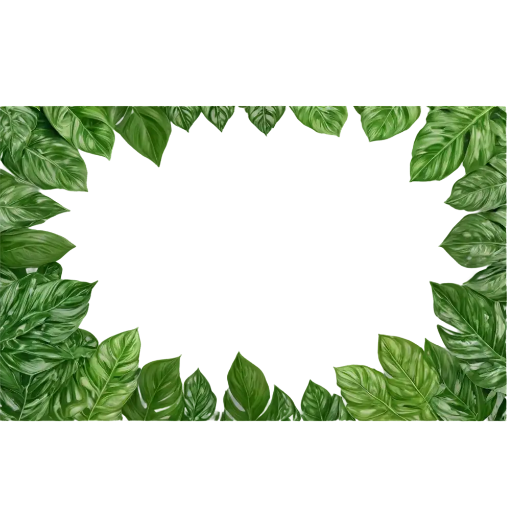 Tropical-Leaves-Border-PNG-Exquisite-Design-Element-for-Digital-and-Print-Creations