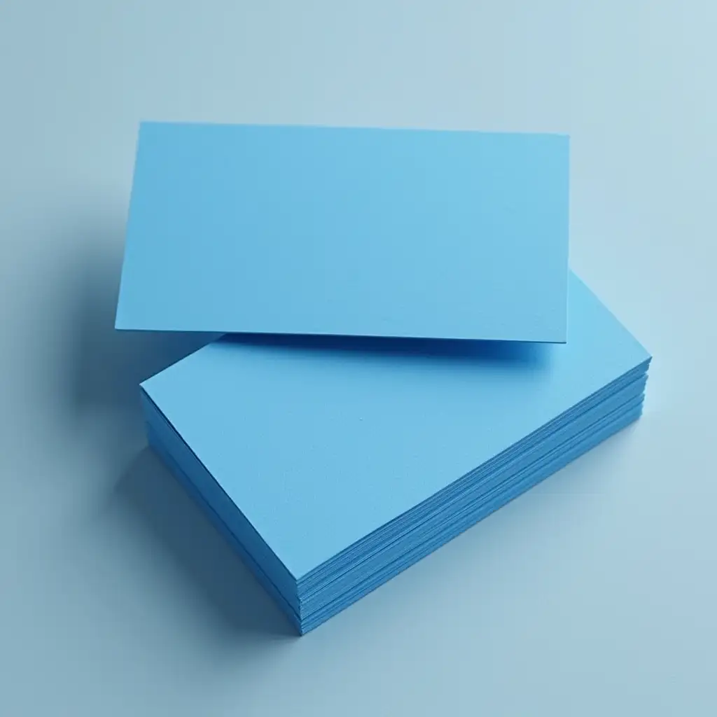 Professional Business Cards on Blue Background