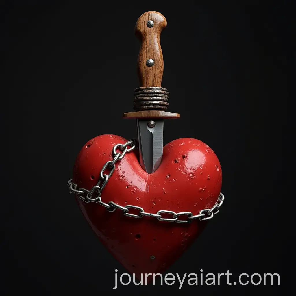 Heart-Pierced-by-Knife-with-Chain-Symbol-of-Love-and-Pain