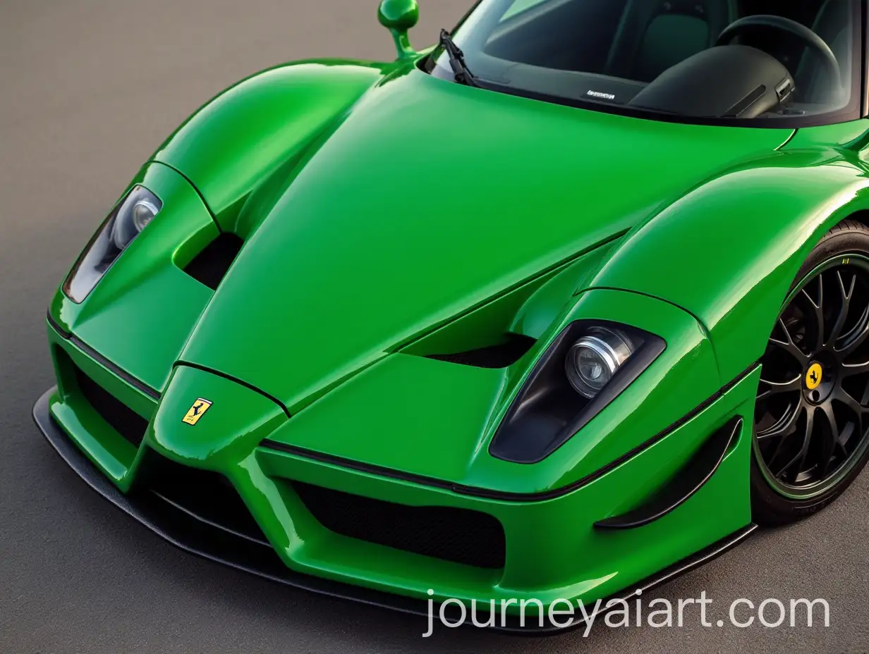 Green-Ferrari-F50-with-Black-Rims-and-LED-Headlights