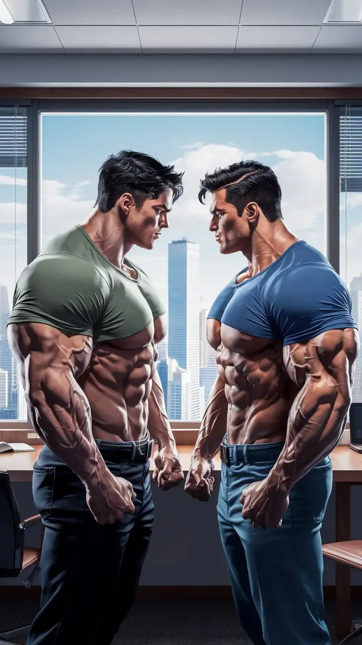 Two-Muscular-Young-Men-Forming-Telepathic-Link-in-College-Dorm-Room