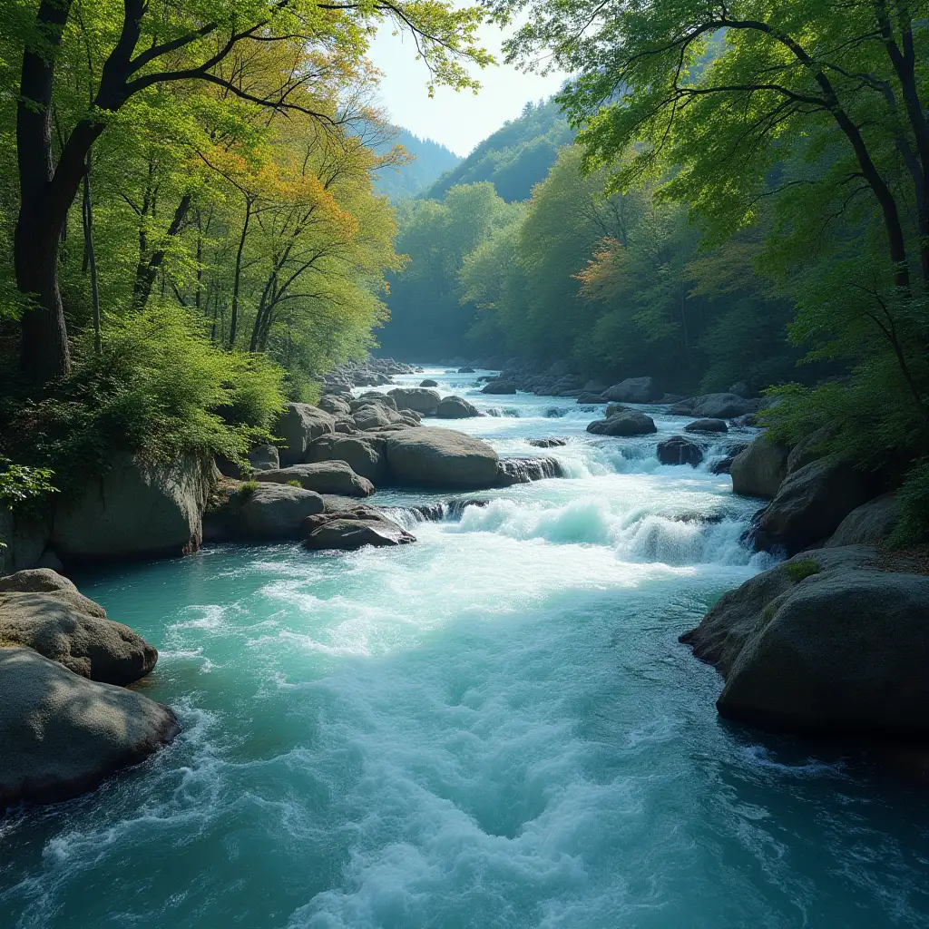 Serene Landscape of a Beautiful Flowing River