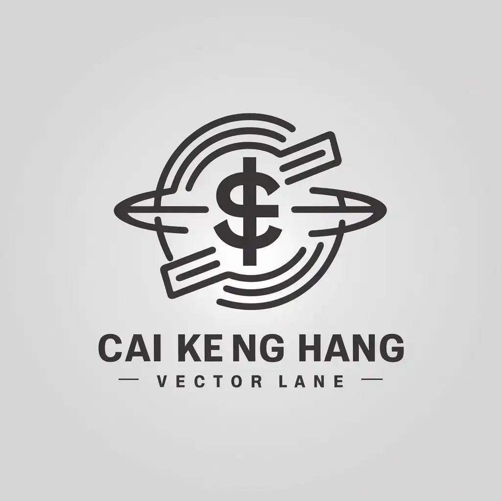 a vector logo design,with the text "cai ke xing hang", main symbol:technology finance currency space economy,Moderate,be used in Finance industry,clear background