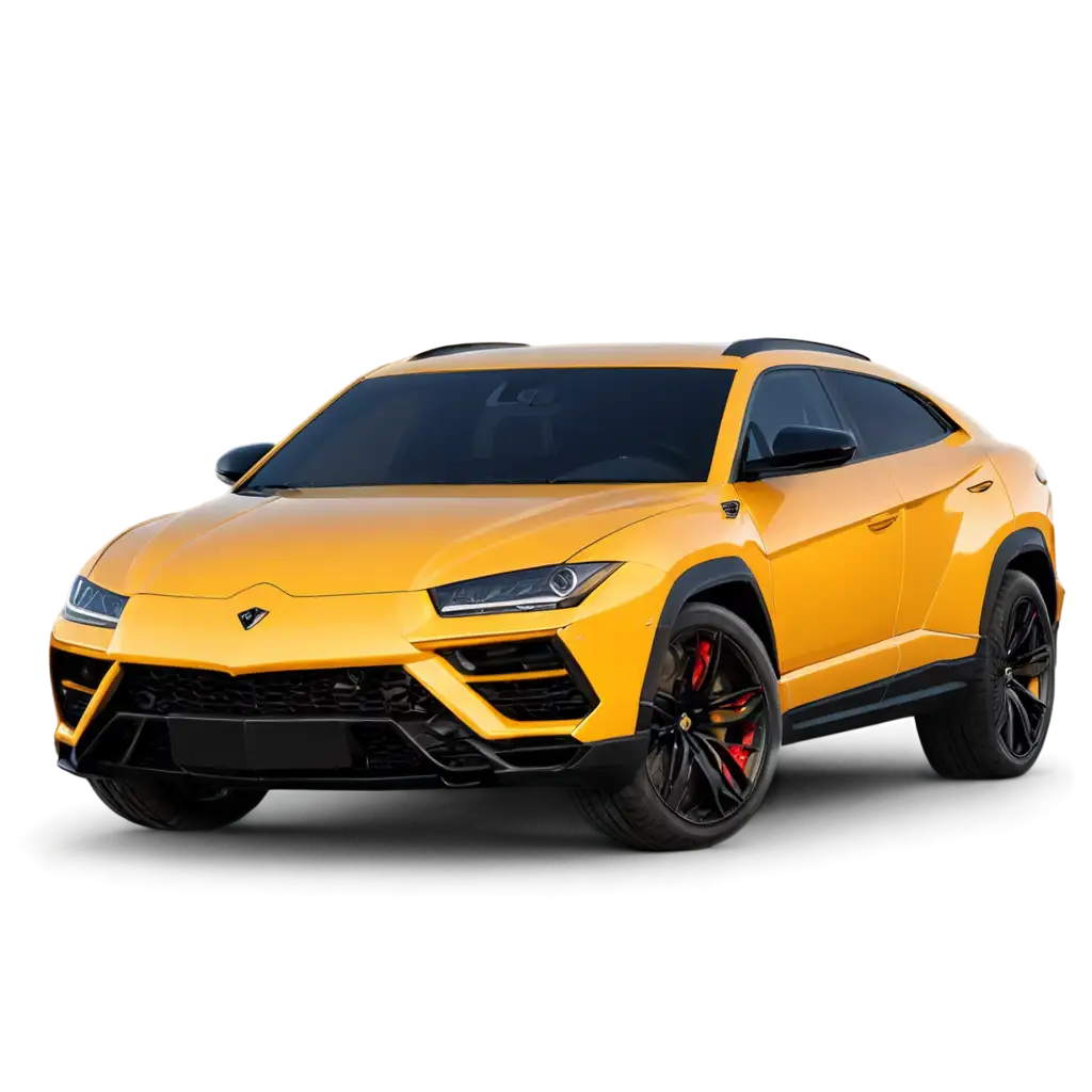 Lamborghini urus yellow color front view