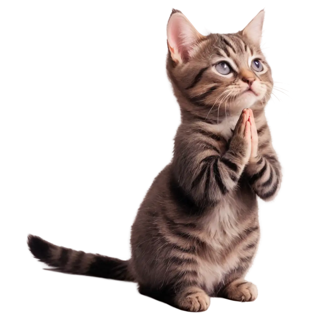 Cute-Cat-Praying-PNG-HighQuality-Image-for-Versatile-Use