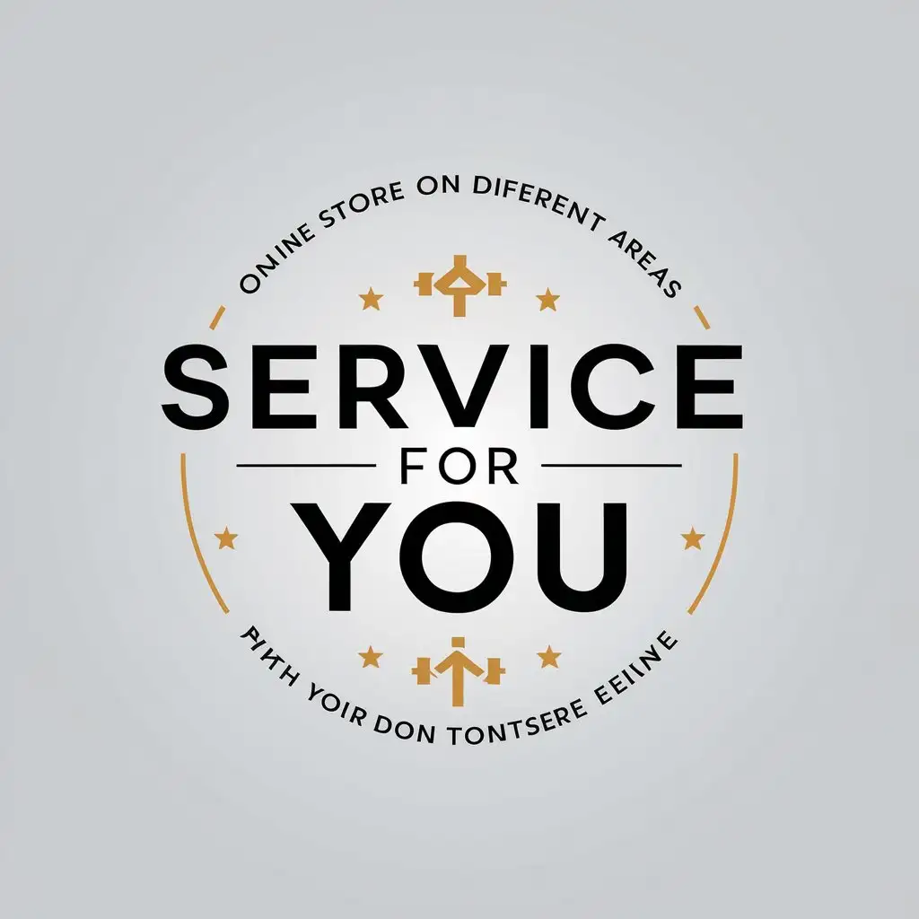 a vector logo design,with the text "Service For You", main symbol:universal logo for online store providing services in different areas with the name of the logo,Minimalistic,be used in services industry,clear background