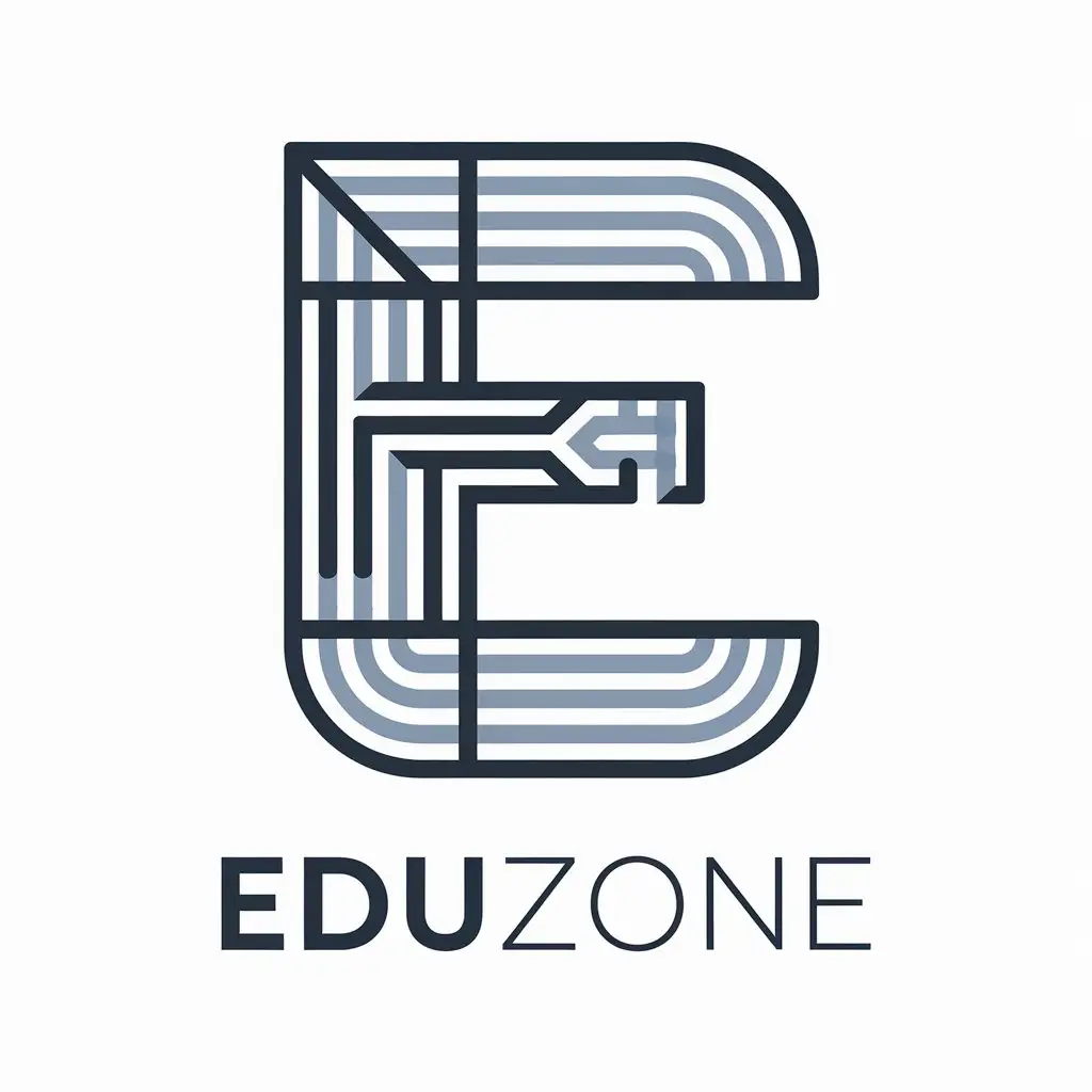 a vector logo design,with the text "eduzone", main symbol:e,complex,clear background