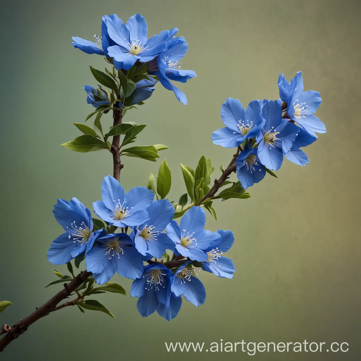 Branch-with-Blue-Flowers-in-Spring-Blossom