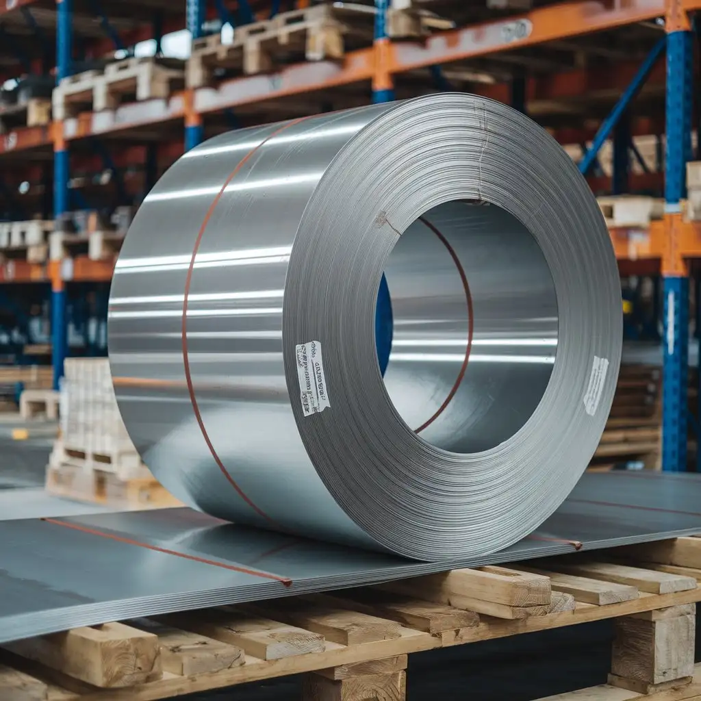 Closeup-of-Stainless-Steel-Coil-on-a-Steel-Sheet