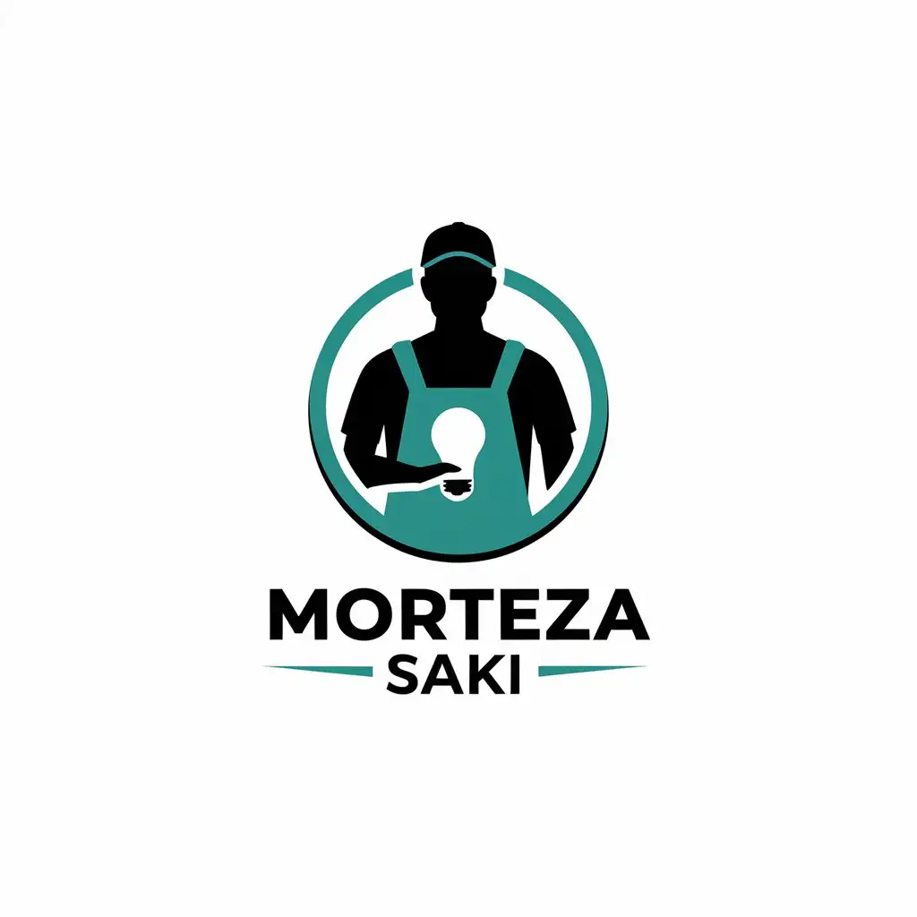 LOGO Design for Morteza Saki Electrician Theme with Moderate Style and Clear Background