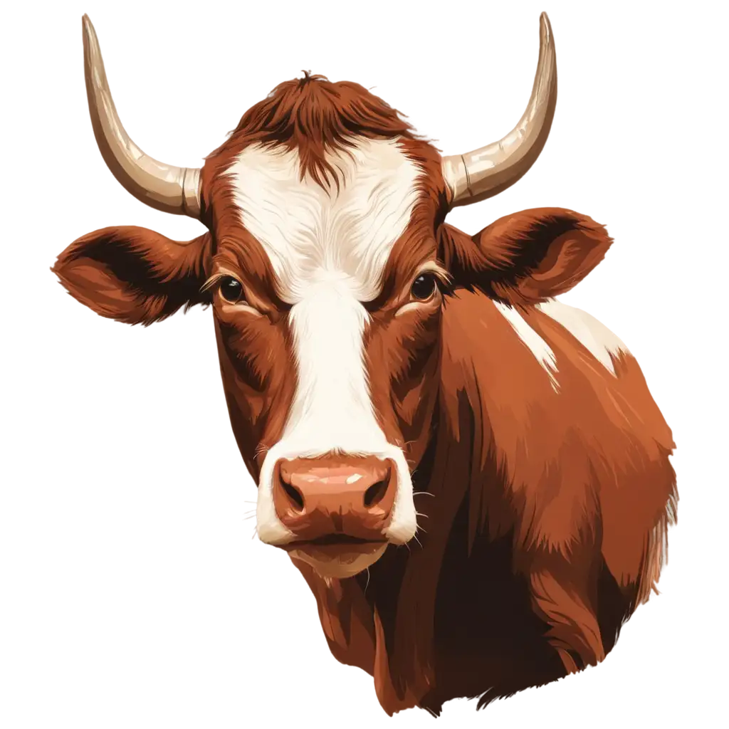 HighQuality-IllustratorAI-Art-Prompt-Analysis-Vector-Cow-Head-PNG-for-Digital-Design-and-Branding