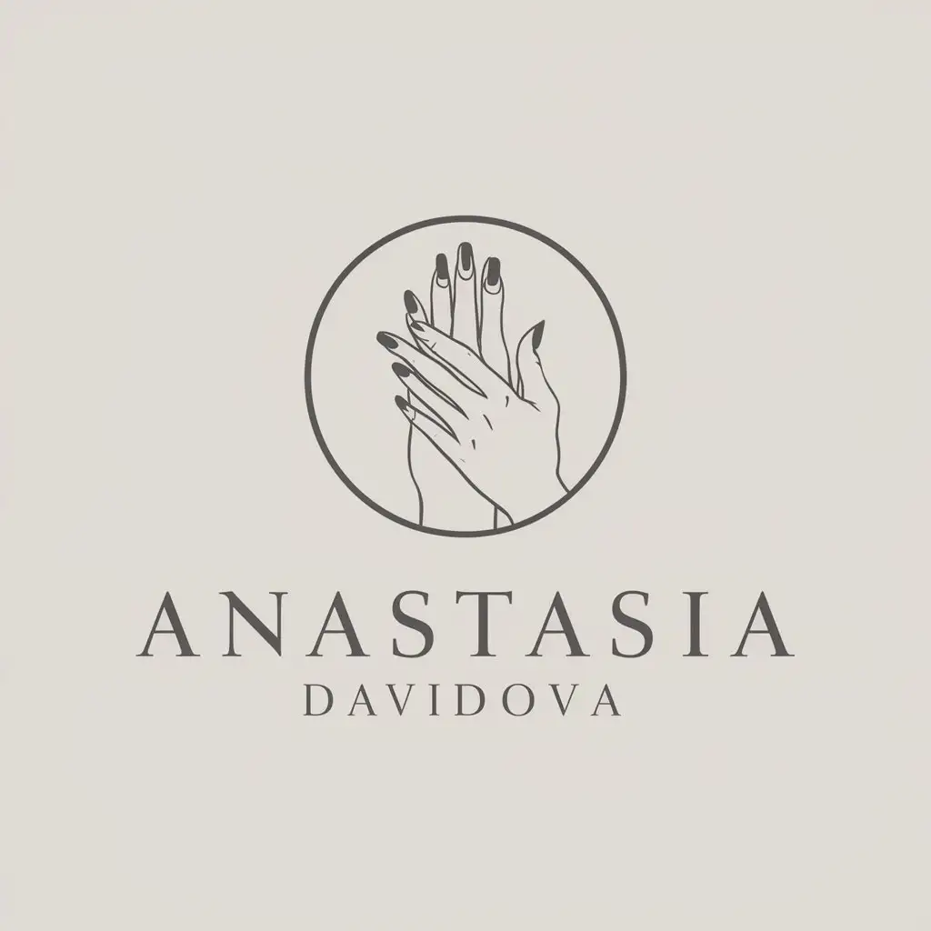 a vector logo design,with the text "Anastasia Davidova", main symbol:Nail salon, manicure,Minimalistic,be used in Beauty Spa industry,clear background