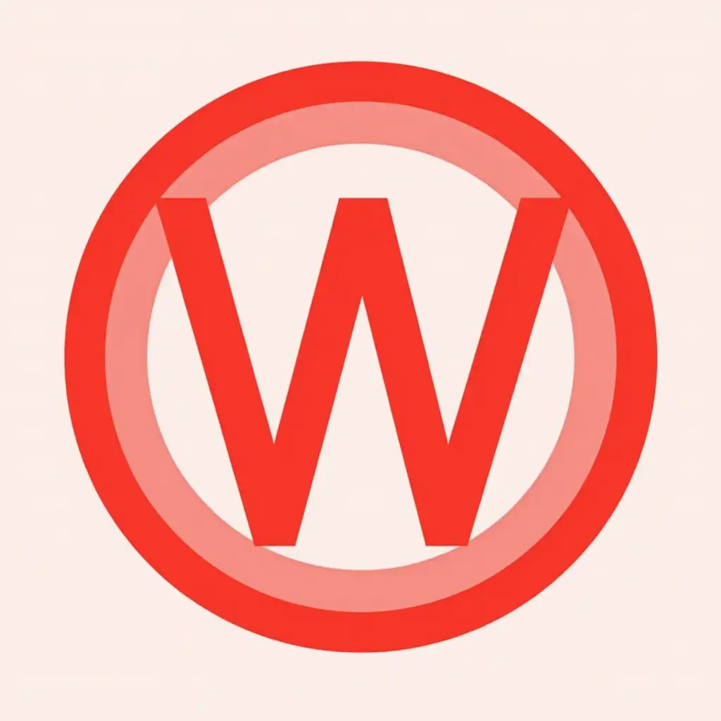 Logo W in red and white color inside an aesthetic circle and with Win Second Store written inside it