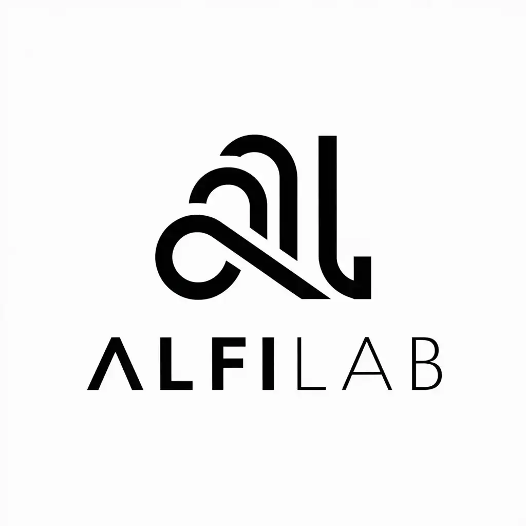 a logo design,with the text "AlfiLab", main symbol:Al,complex,be used in Technology industry,clear background