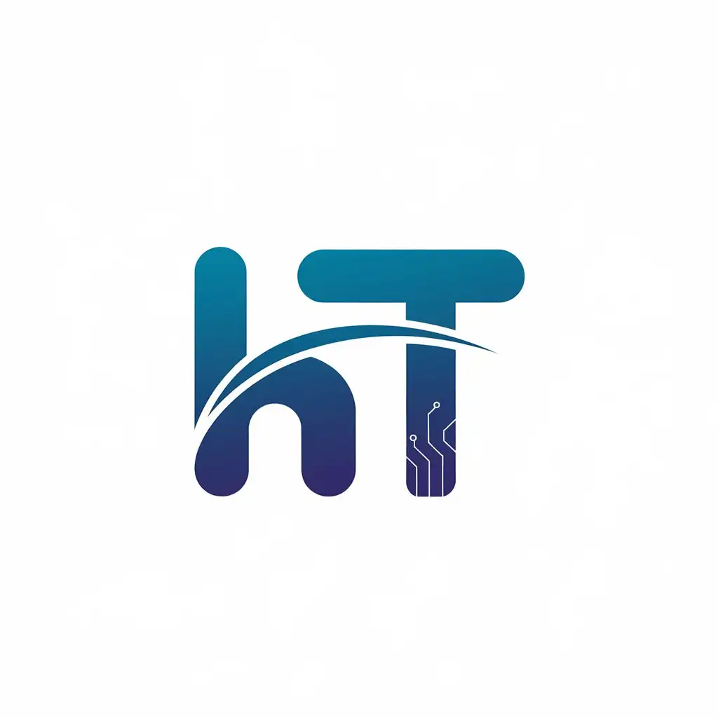 LOGO Design for HT Modern Minimalistic TechInspired Horizon and Bridge Theme for IT Recruitment