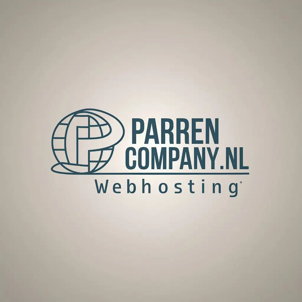 LOGO Design for Parren Company Minimalist Web Hosting Emblem with Text Logo and Clear Background