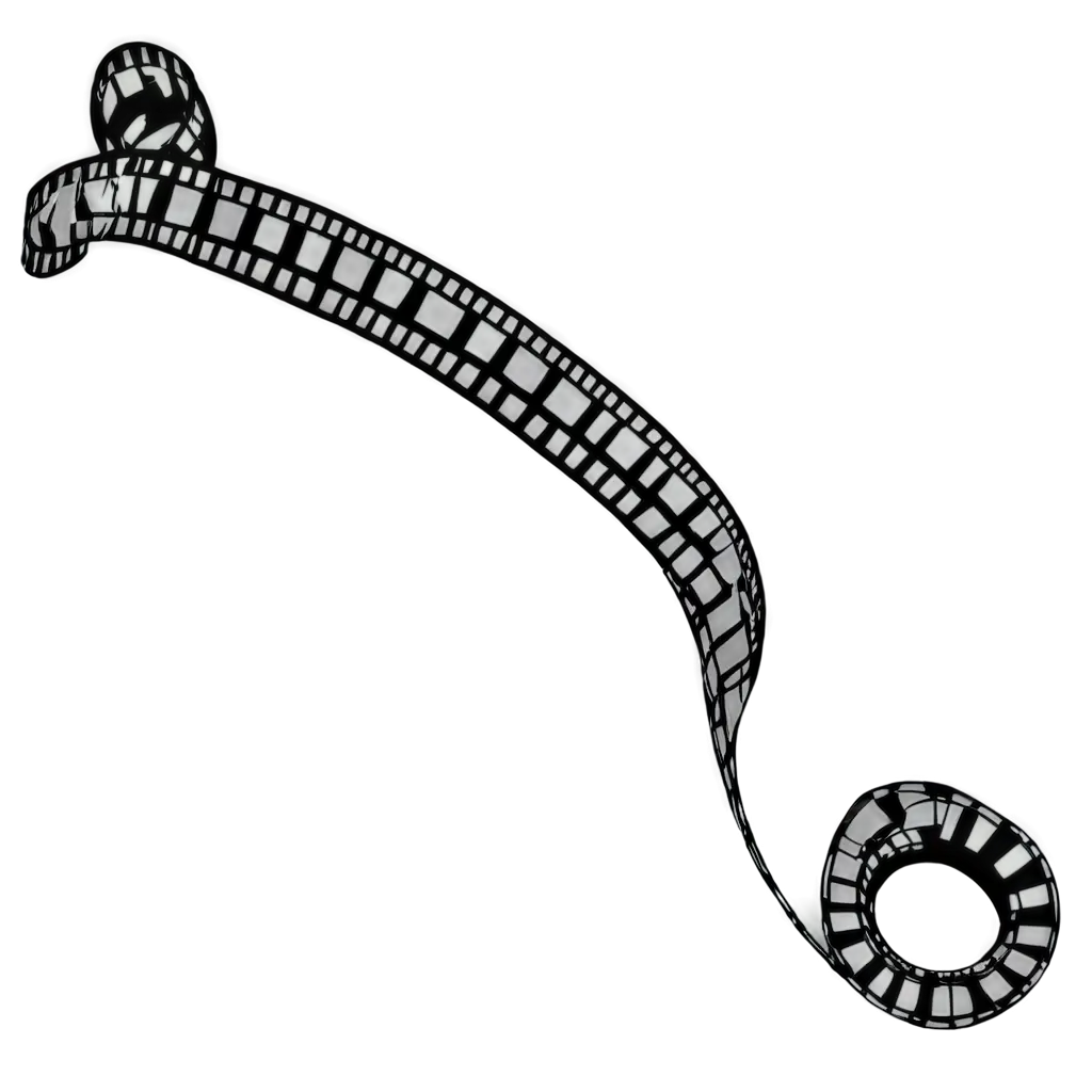 A roll of film in a curved form, which has a beginning and an end