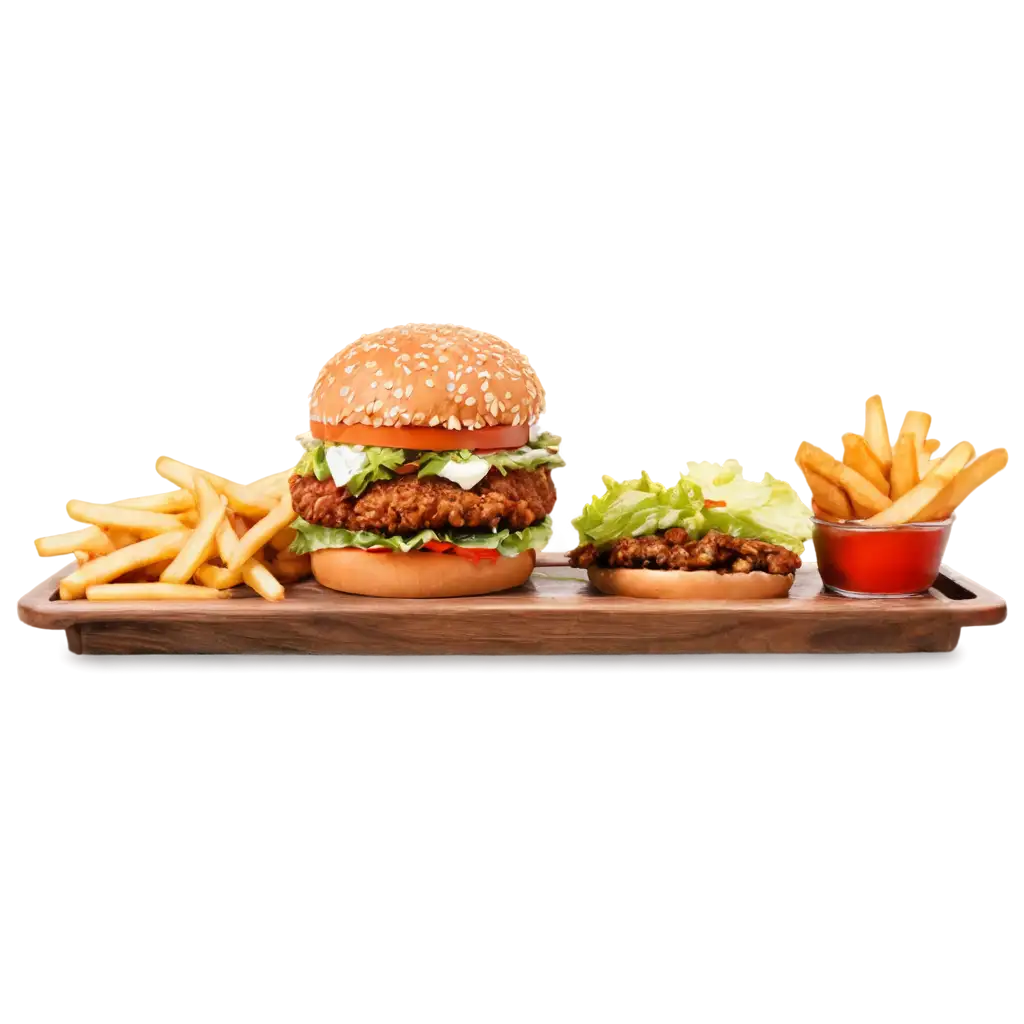 Create-a-PNG-Image-of-Fried-Chicken-Burger-Fries-and-CocaCola-Combo-on-Wooden-Plate