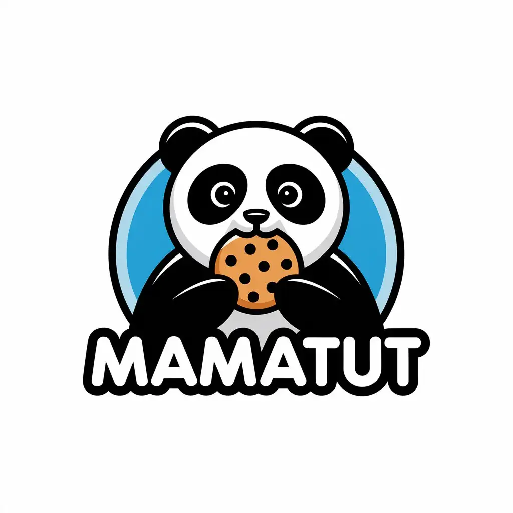 LOGO Design for Mamatut Panda Eating Cookie with Clean and Modern Style