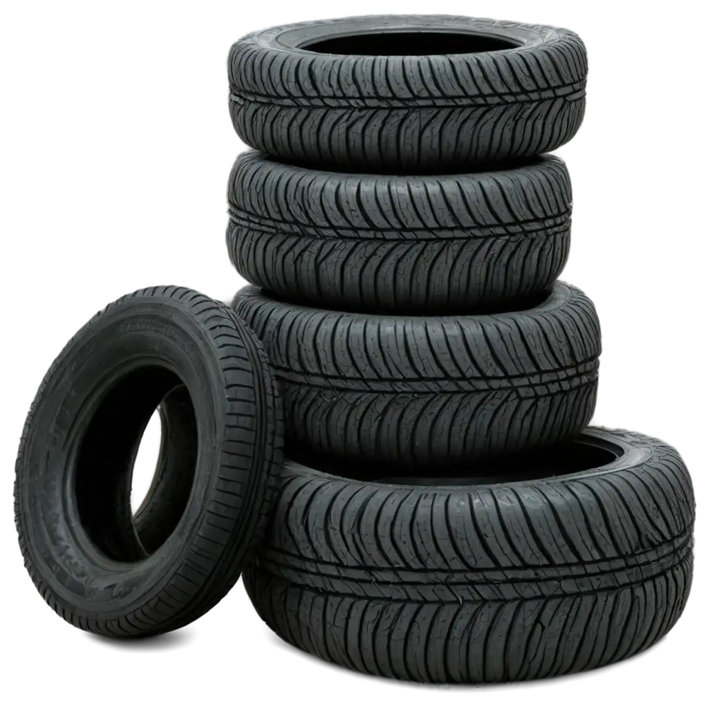 Three-Car-Tires-with-Automotive-Equipment-PNG-for-Clear-and-Versatile-Usage