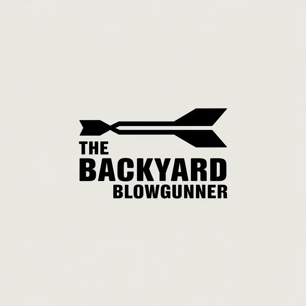 LOGO Design for The Backyard Blowgunner Dart Symbol with Tube Minimalistic Style for Sports Fitness Industry