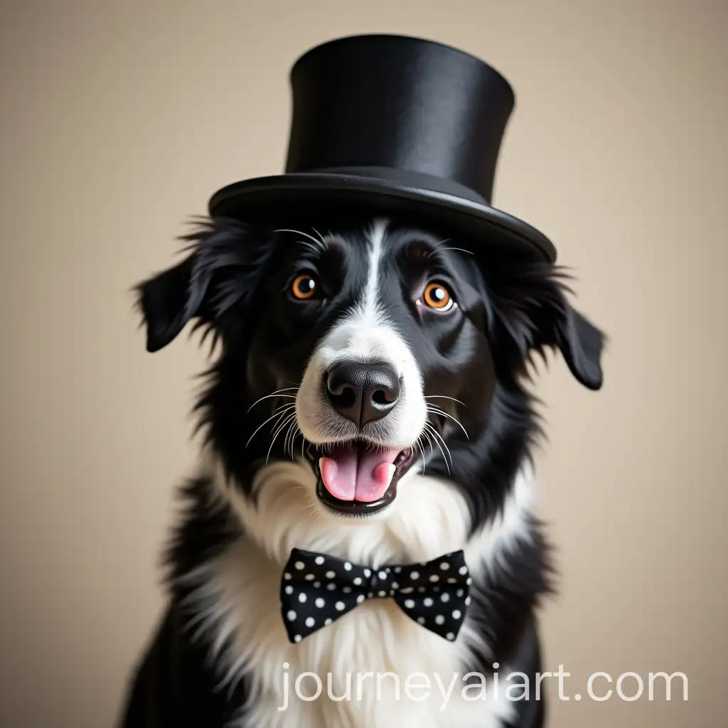 Border-Collie-in-a-Top-Hat-and-BowTie-Styled-for-a-Classy-Look