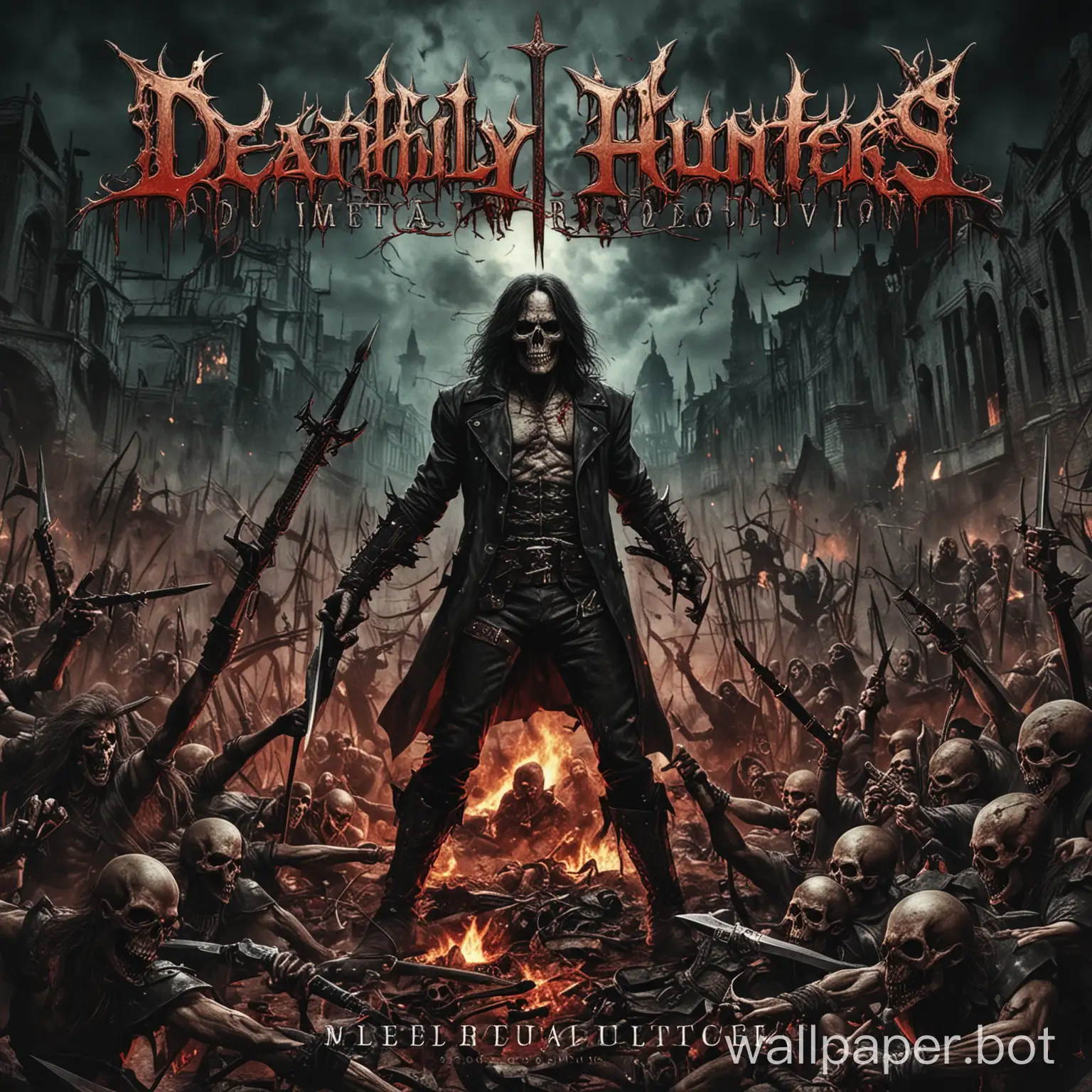 Deathly Hunters metal album cover violent revolution