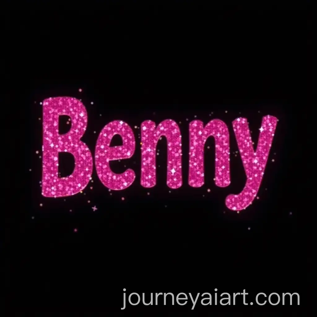 Bratz-Style-Text-Art-Benny-in-Fuchsia-Glitter-on-Black-Background-Music-Single-Cover