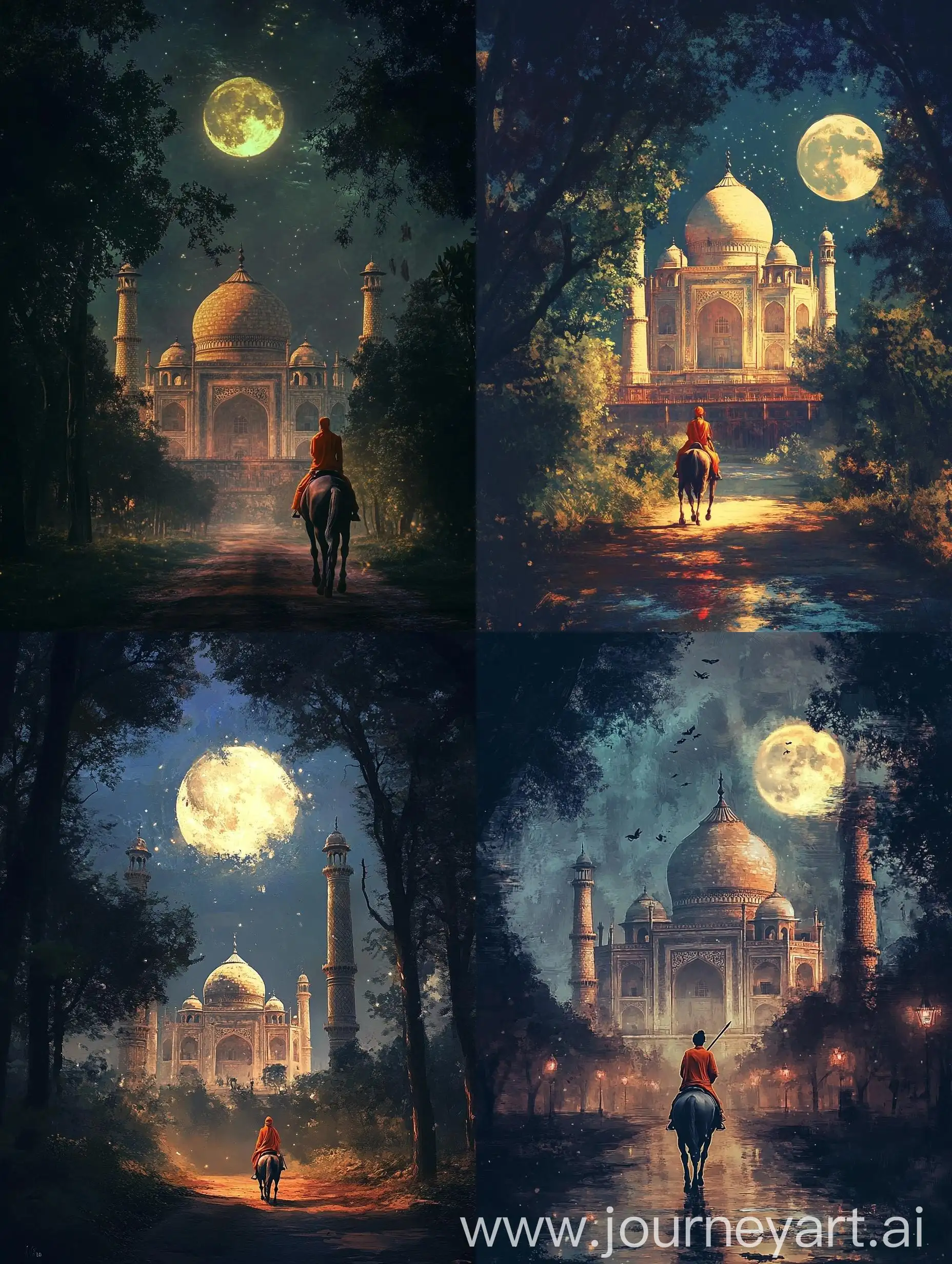 Fantasy-Horse-Rider-at-Taj-Mahal-Under-Full-Moon-Sky