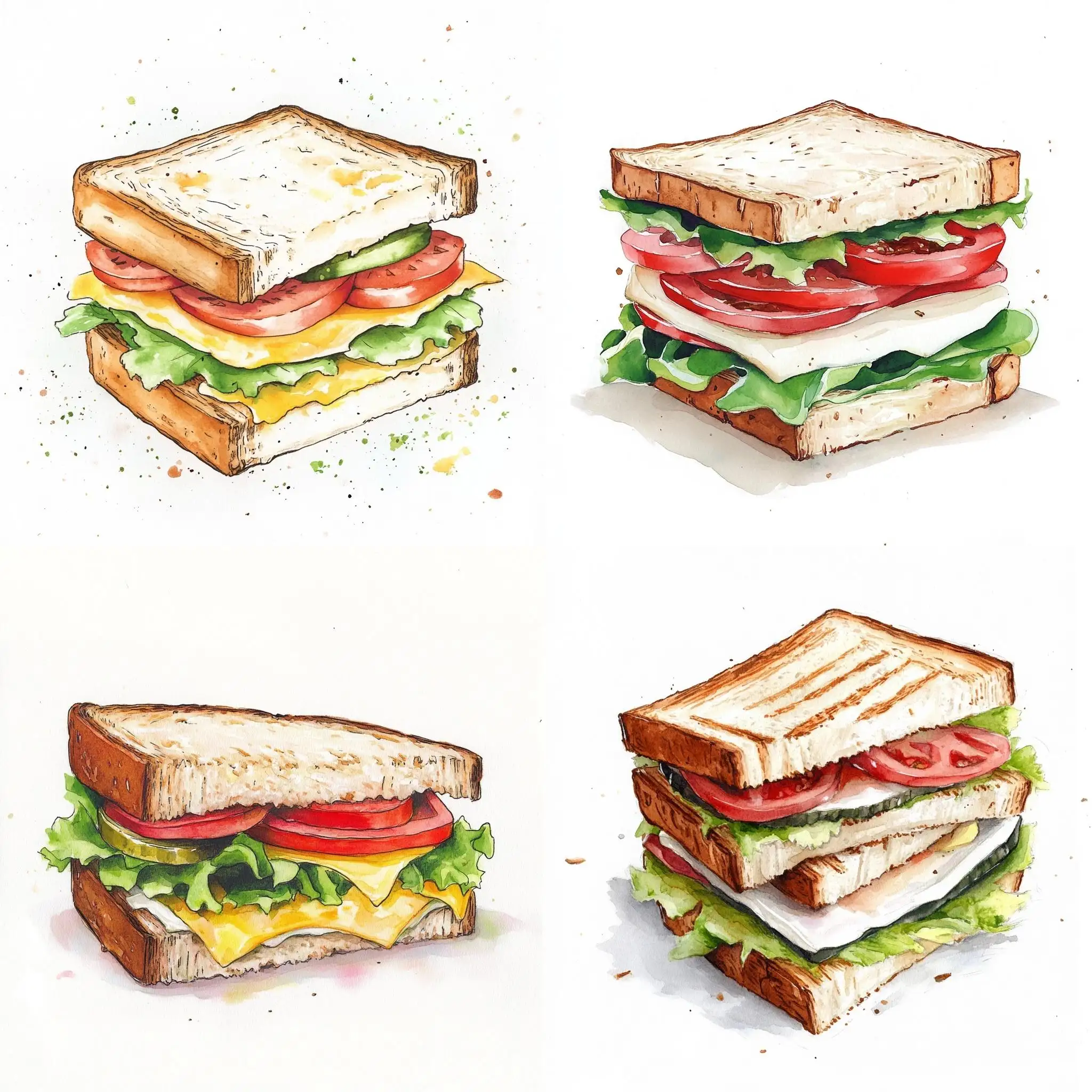 Whimsical-HandDrawn-Watercolor-Illustration-of-a-Sandwich