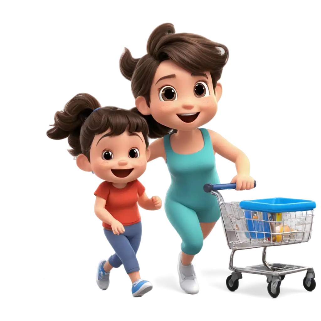 PNG-Image-of-Supermarket-Vegetable-Trolley-with-Happy-Kid-Cartoon-Style