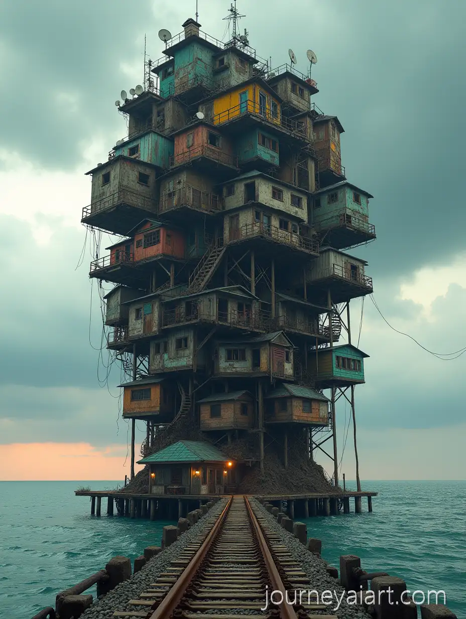PostApocalyptic-Ocean-Tower-Settlement-withPostapocalyptic-ocean-tower-Railway-Station-and-Surreal-Horizon