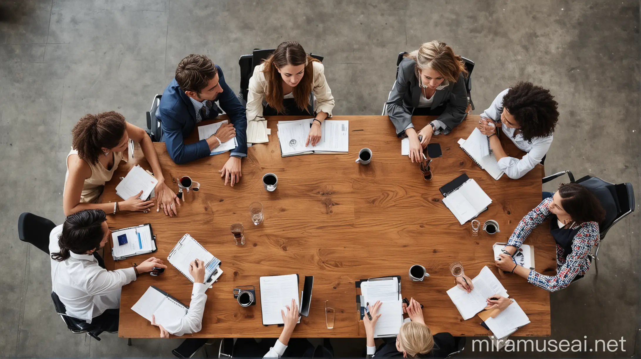 Group of People Meeting Around a Table