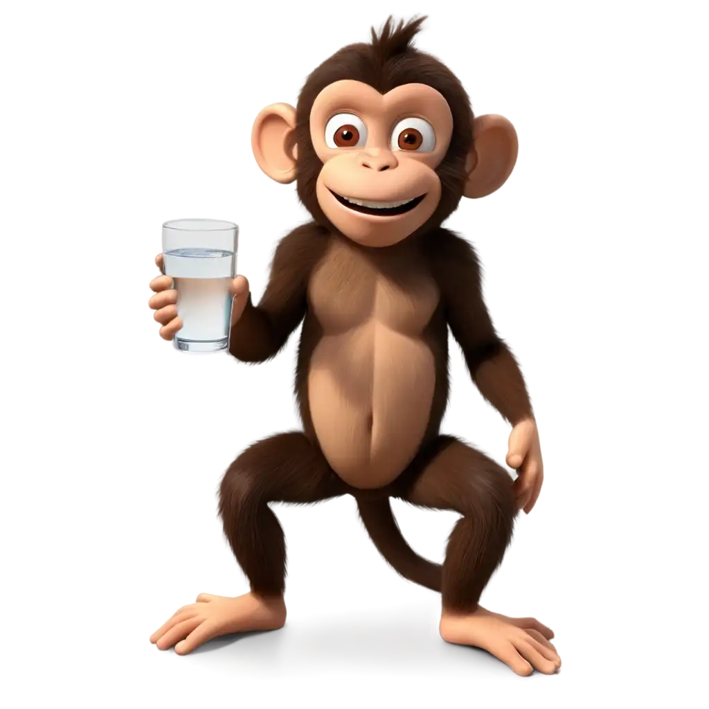 HighQuality-PNG-Image-of-a-Glass-of-Water-with-a-Monkey-Perfect-for-Various-Applications