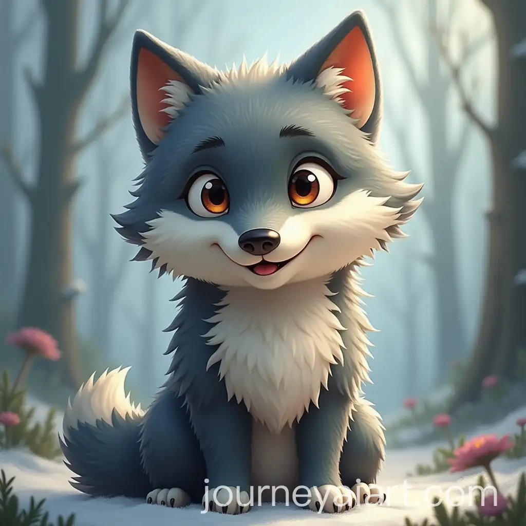 Adorable-Cute-Wolf-in-a-Playful-Pose