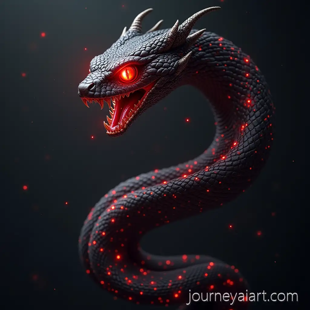 Sinuous-Black-Snake-with-Red-Eyes-and-Magic-Aura
