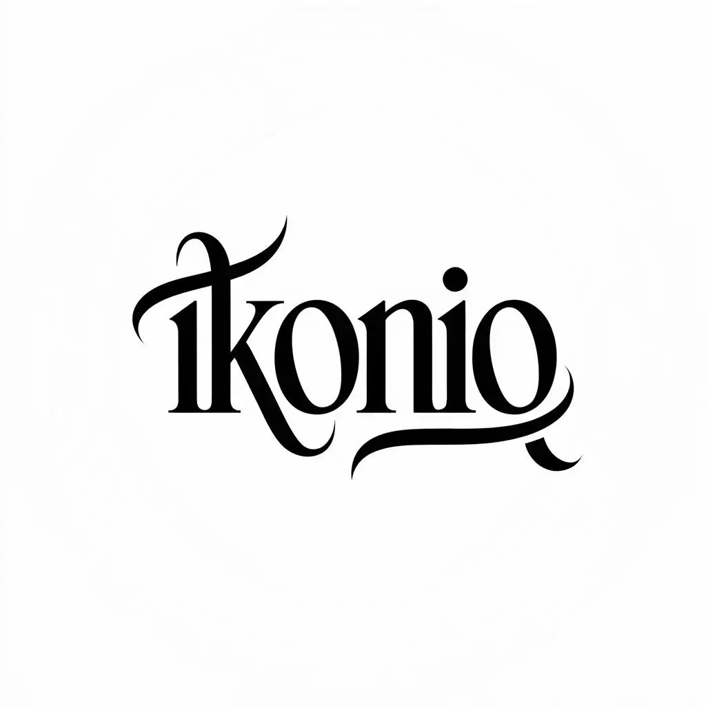 LOGO Design for IKONIQ All White Cursive Text for a Clothing Brand