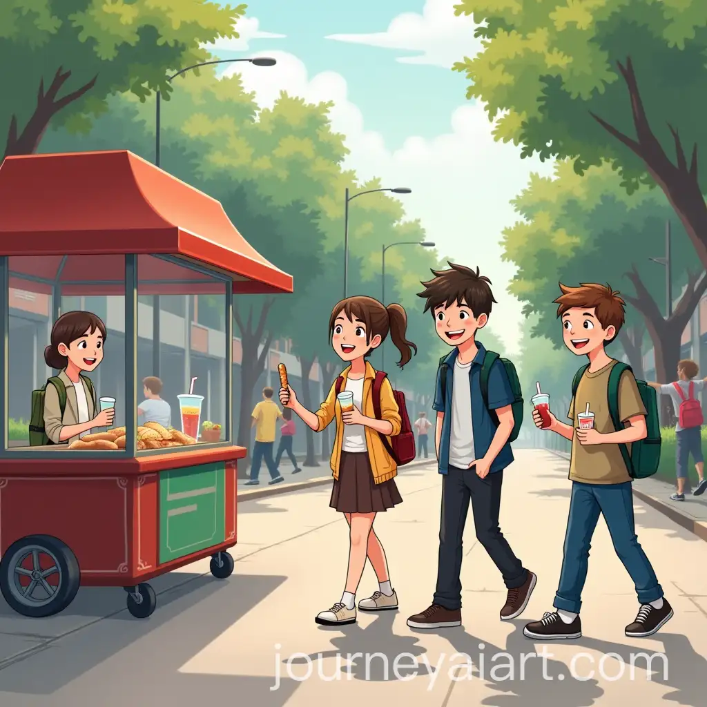 Students-Enjoying-Street-Food-After-School-in-Vietnam