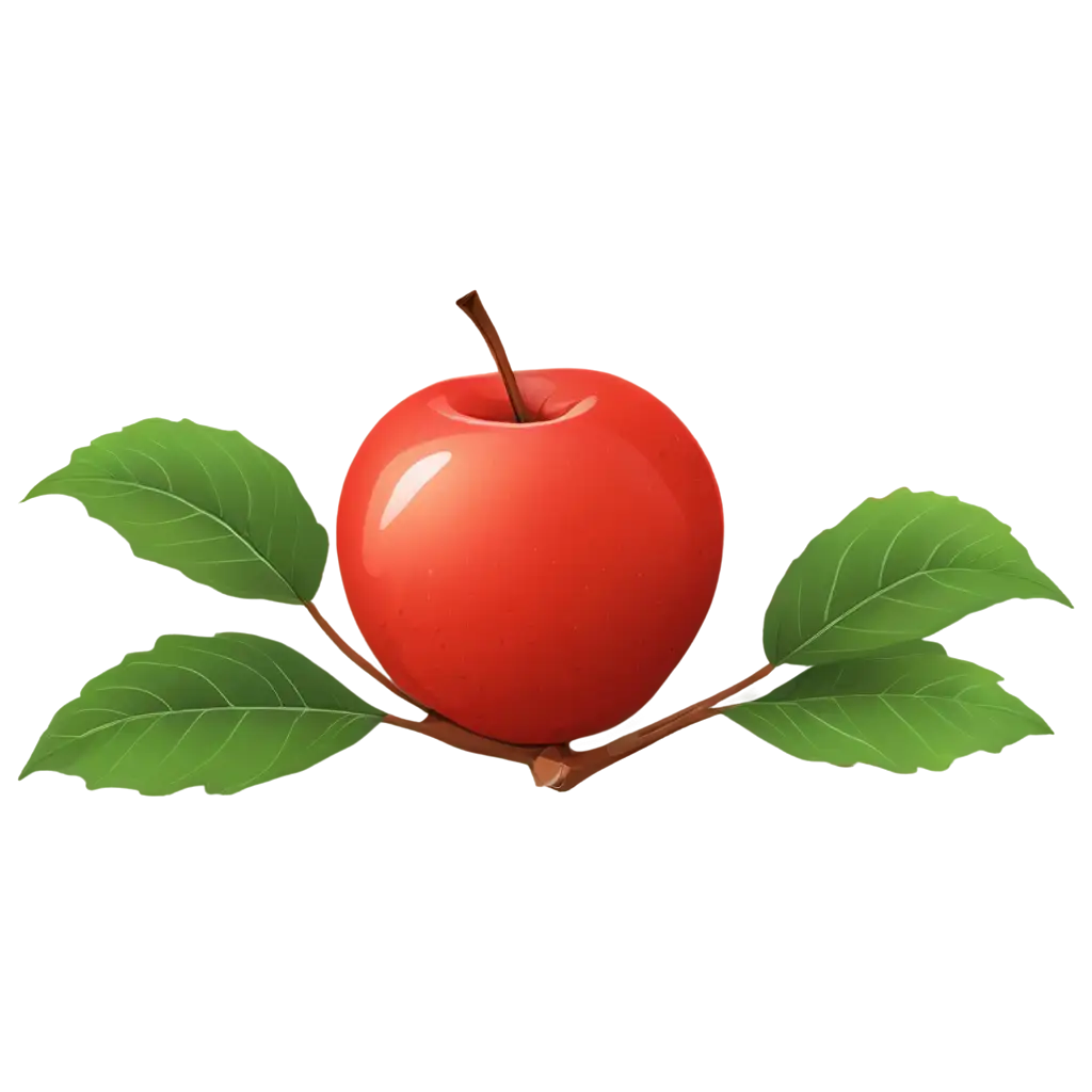 Red-Apple-PNG-Vector-Image-with-Leaf-and-Stalk-for-Versatile-Graphic-Use