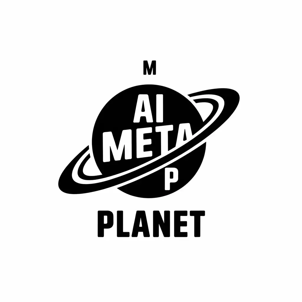 LOGO Design for AI Meta Planet Vector Design with Clear Background and Modern Aesthetic