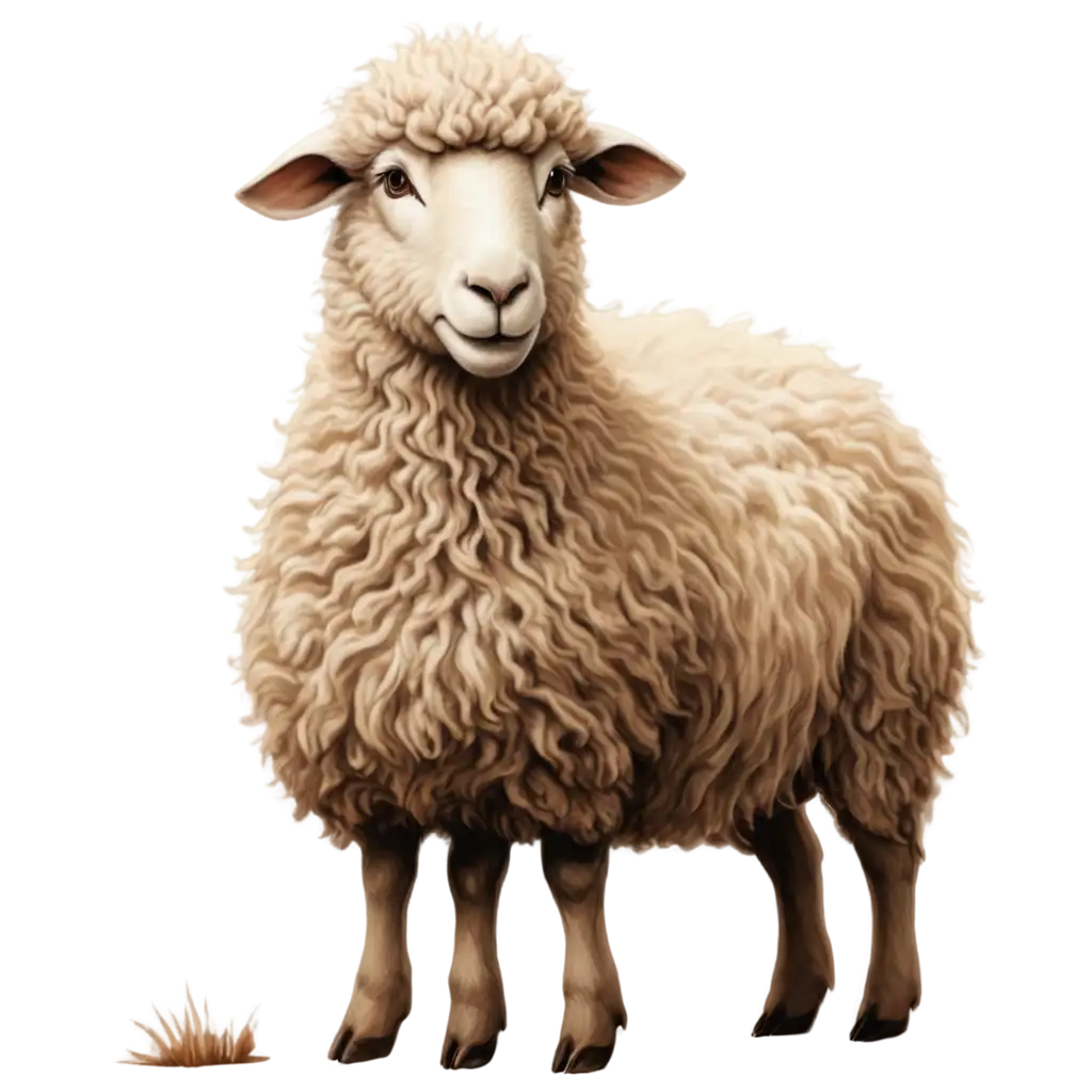 HighQuality-PNG-Image-of-a-Sheep-Drawing-Enhance-Your-Content-with-Clarity-and-Detail