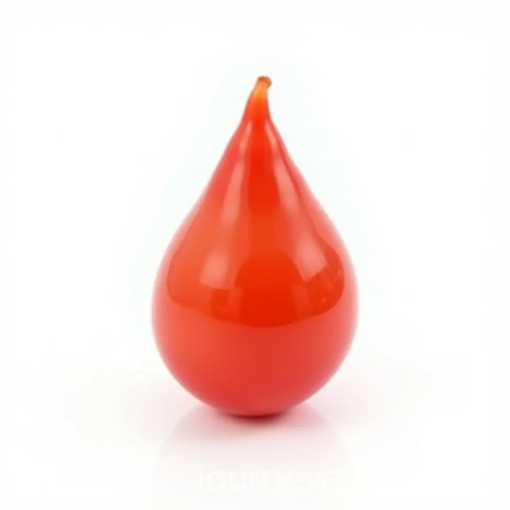 Single-Blood-Drop-on-a-White-Background