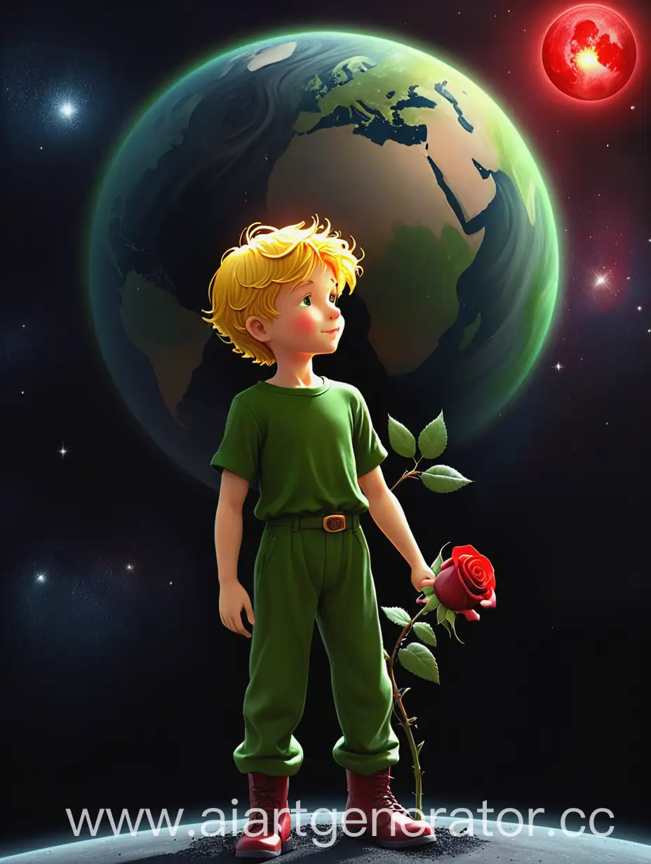 Lonely-Planet-Little-Prince-with-Rose-in-Space