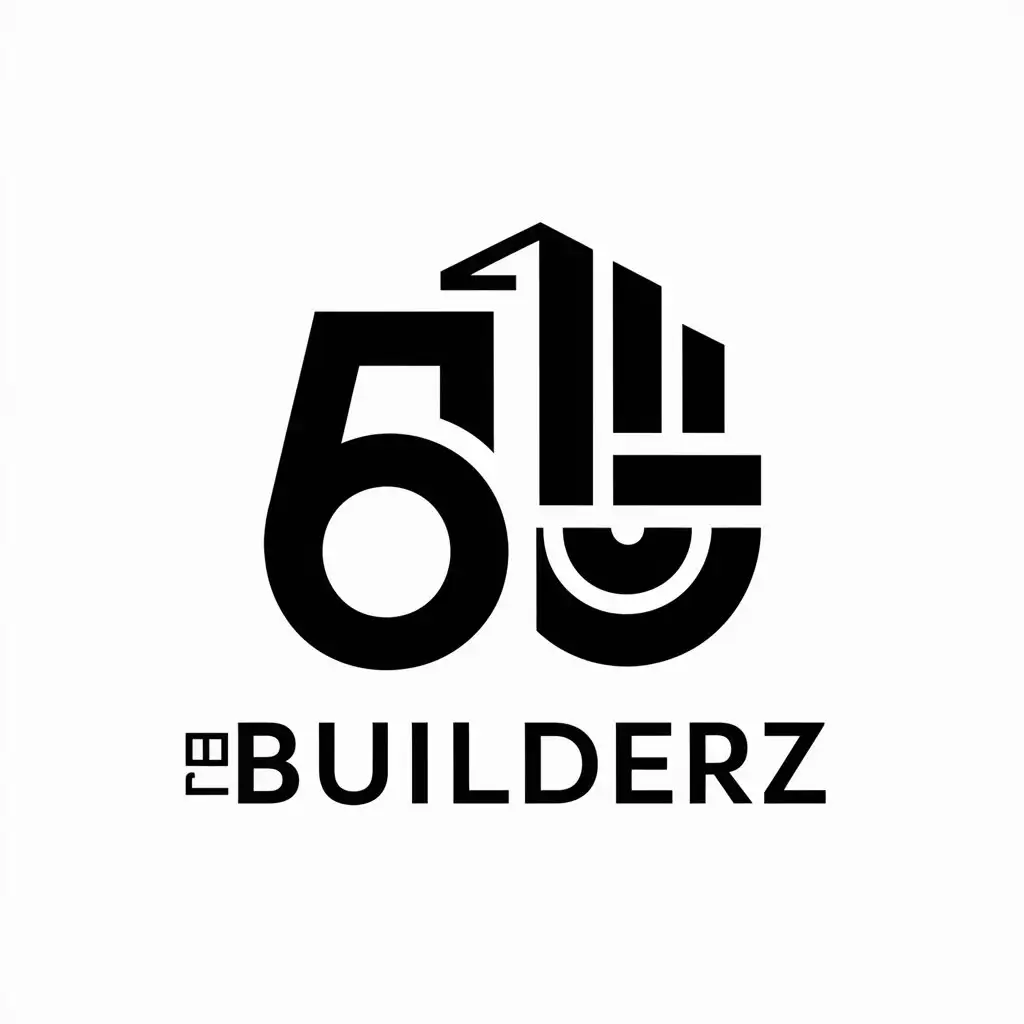 LOGO Design For 6E BUILDERZ Minimalistic Vector Design with Buildings and Roads Theme