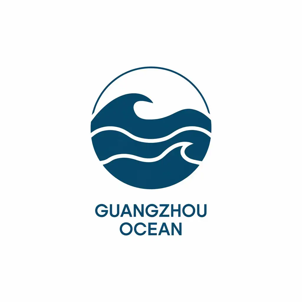 a vector logo design,with the text "Guangzhou Ocean", main symbol:ocean,Moderate,be used in Nonprofit industry,clear background