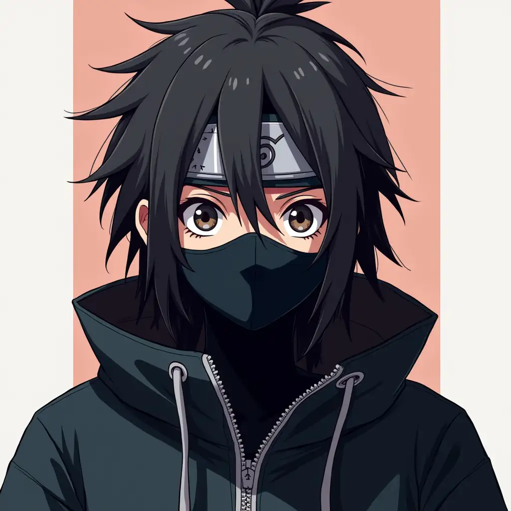 A naruto style code hacker character without mask