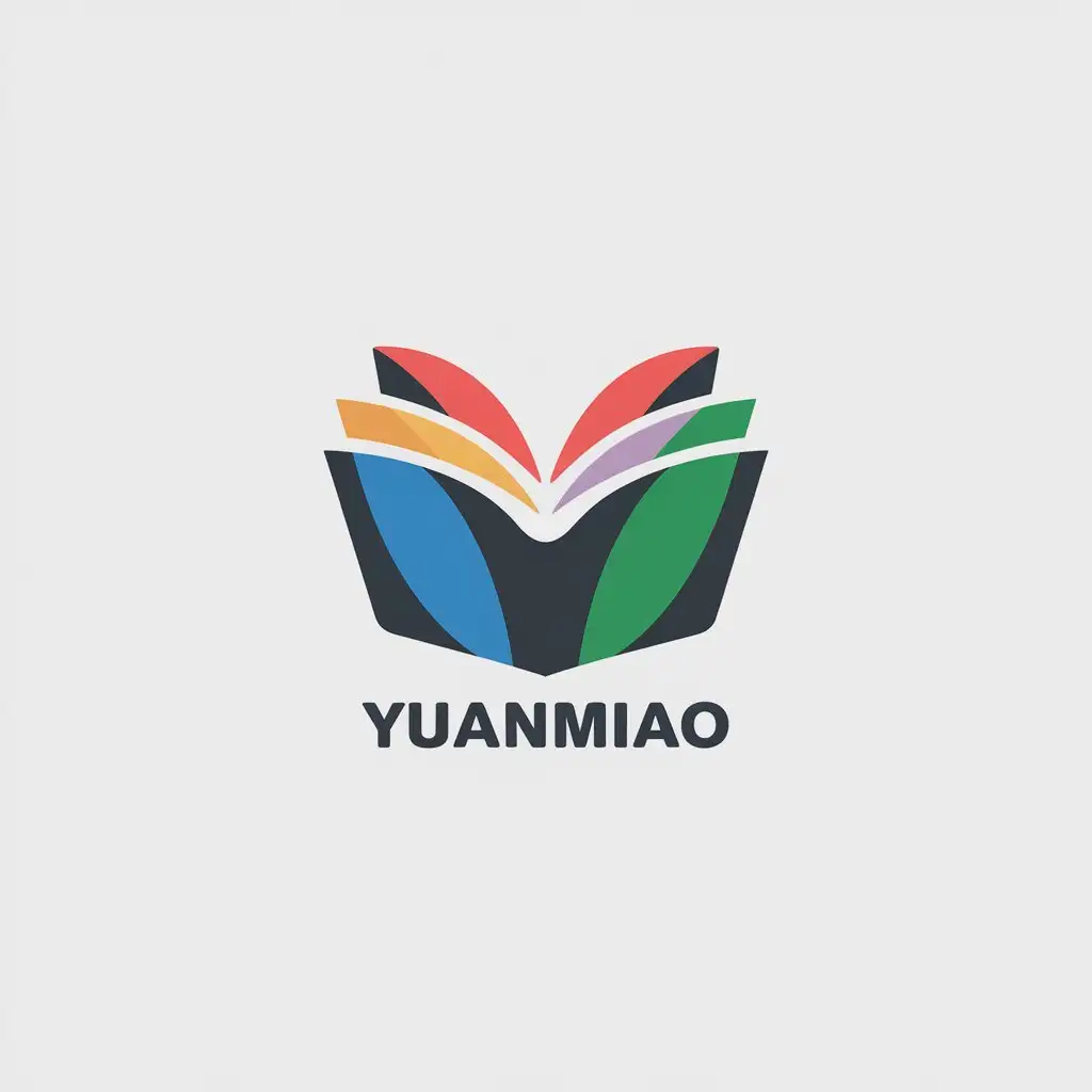 LOGO Design for YUANMIAO Vivid Book Symbol with Minimalistic Clear Background