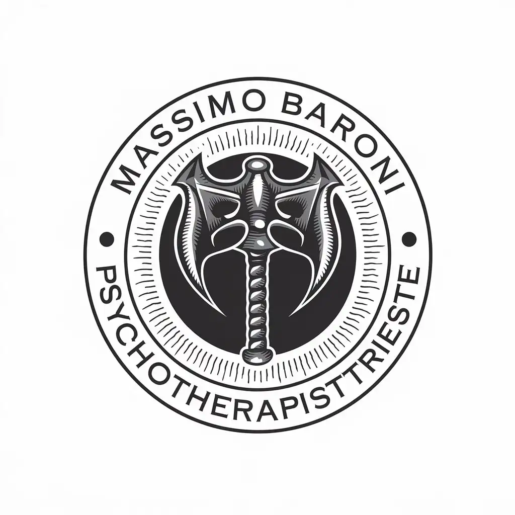 LOGO Design for Massimo Baroni Psychotherapist Trieste Halberd Symbol with Modern Style for Automotive Industry