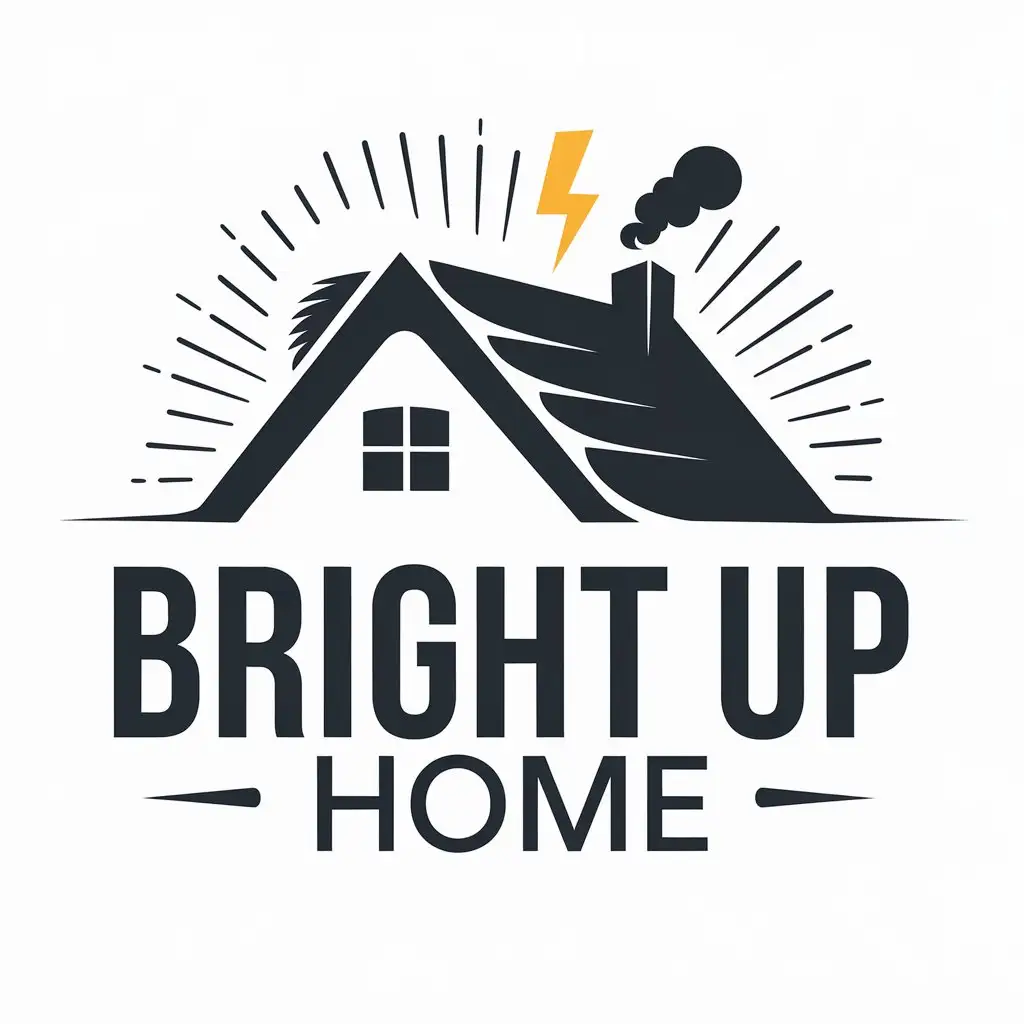 LOGO Design for Bright Up Home Vector Logo with Home Symbol on a Clear Background