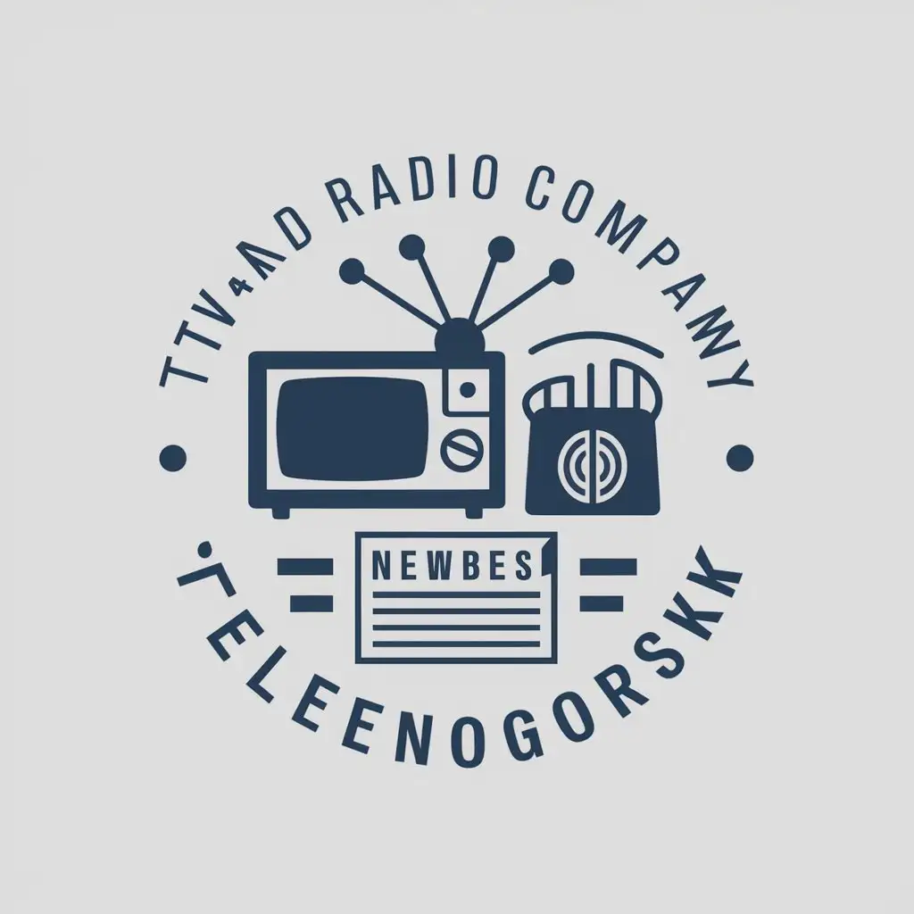 LOGO-Design-For-TV-and-Radio-Company-Zelenogorsk-Television-Radio-Newspaper-in-Blue-and-Dark-Blue-Shades